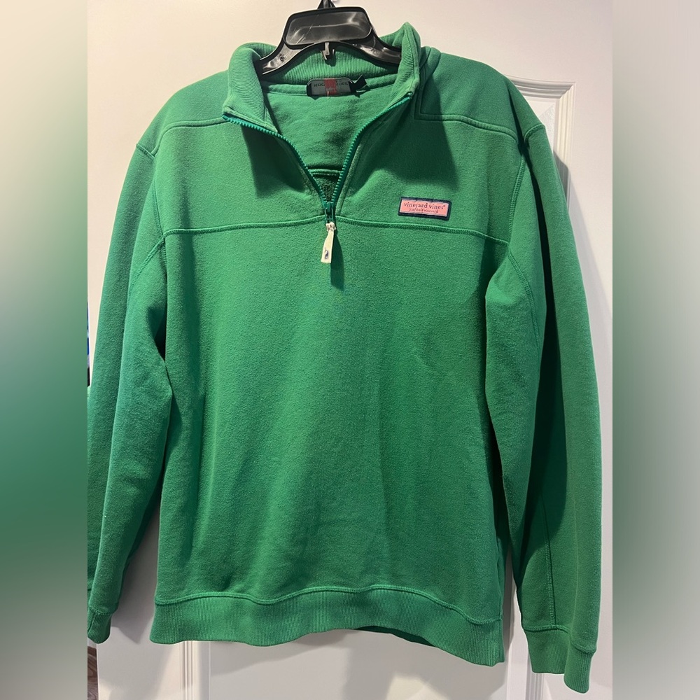 Vineyard Vines Men’s Green Quarter-Zip Sweater